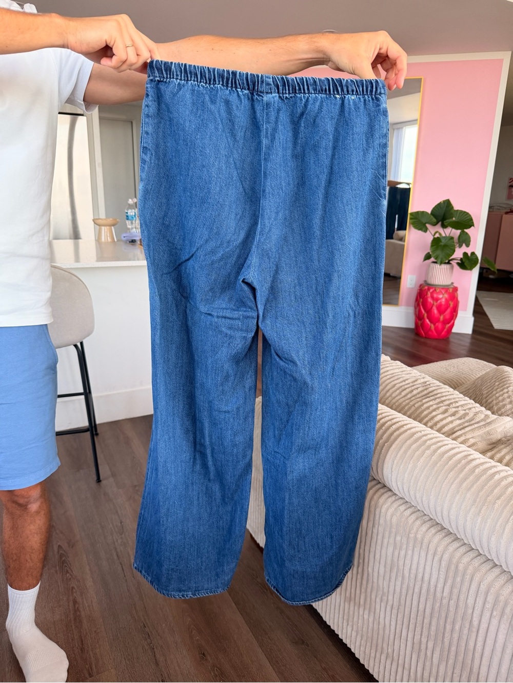 Blue Drawstring Denim Jeans - Picture 2 of 3